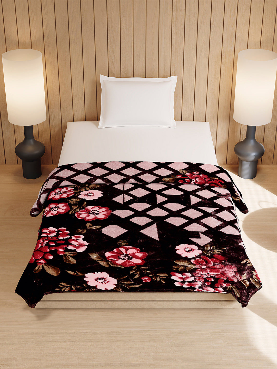 Printed Double Bed 1 Ply, 540 GSM Blanket for Winter - (Relation PVC)