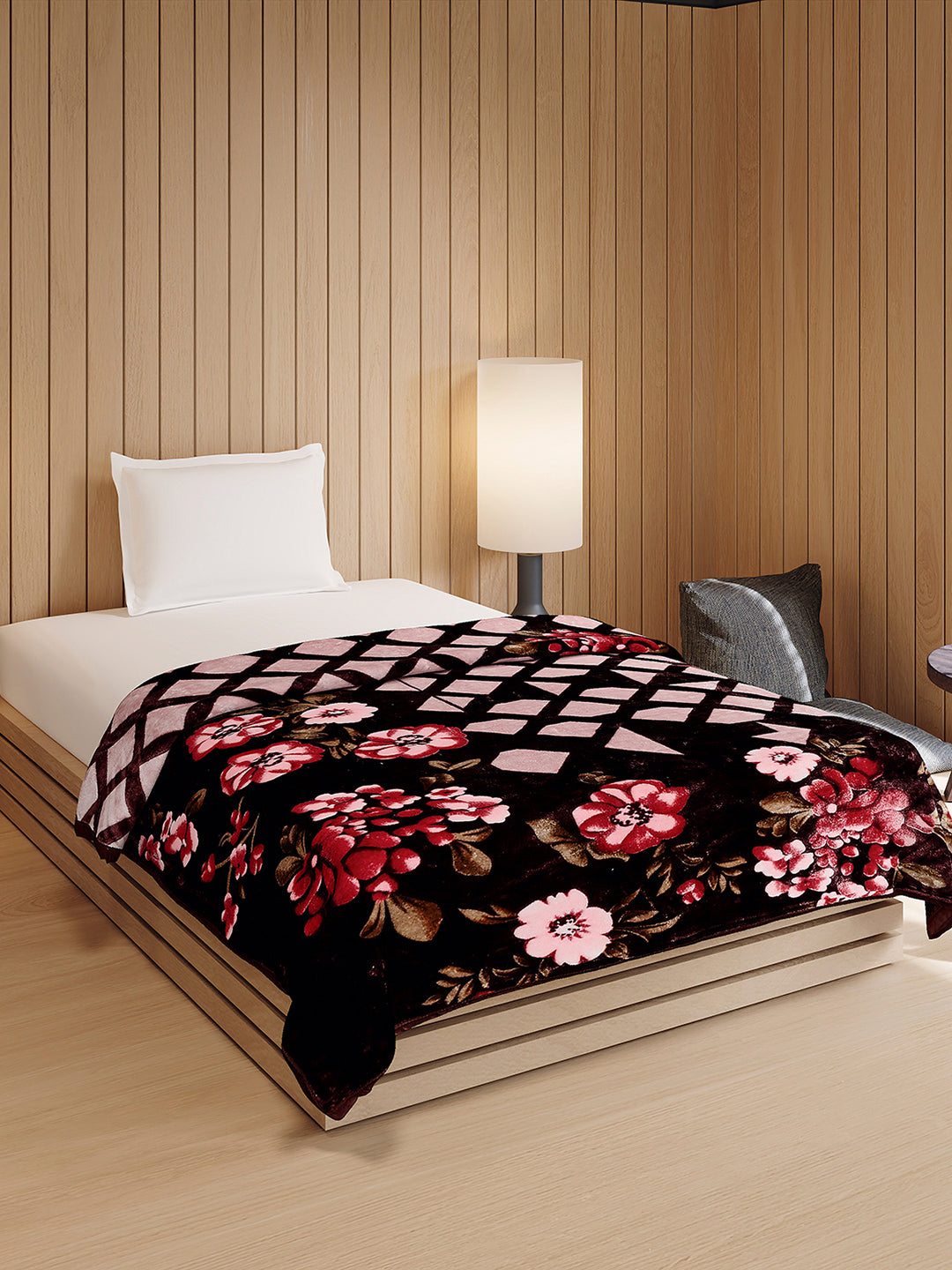 Printed Double Bed 1 Ply, 540 GSM Blanket for Winter - (Relation PVC)