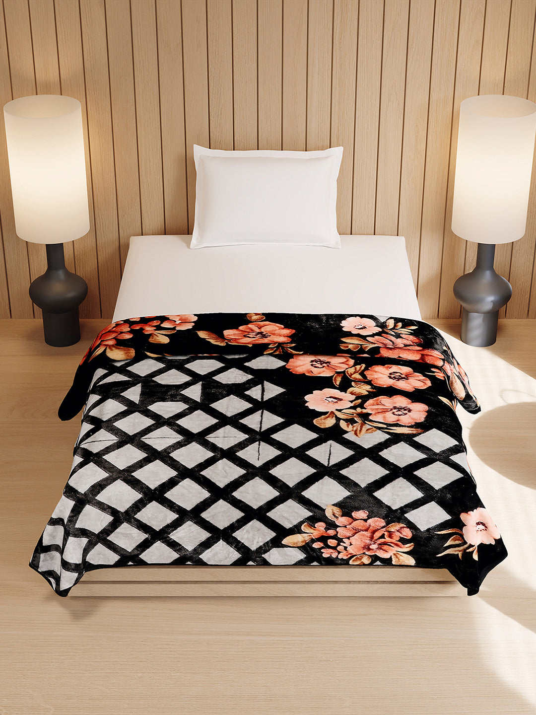 Printed Double Bed 1 Ply, 540 GSM Blanket for Winter - (Relation PVC)