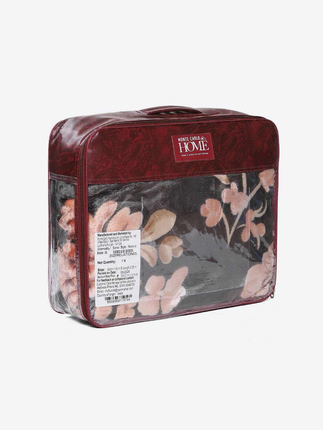 Printed Double Bed 1 Ply, 540 GSM Blanket for Winter - (Relation PVC)