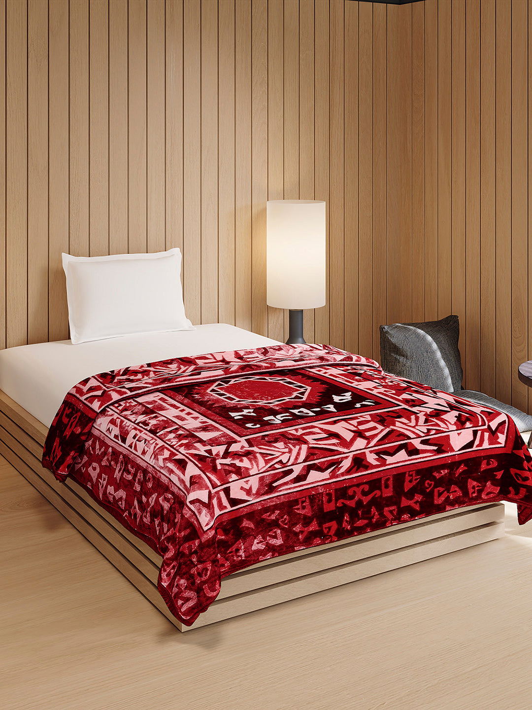 Printed Double Bed 1 Ply, 540 GSM Blanket for Winter - (Relation PVC)