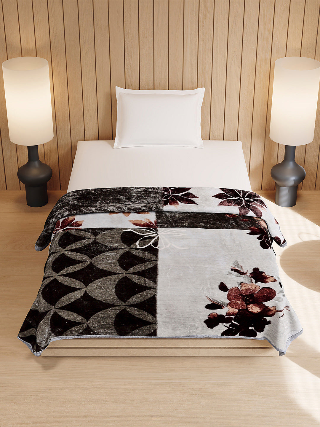 Printed Double Bed 1 Ply, 540 GSM Blanket for Winter - (Relation PVC)