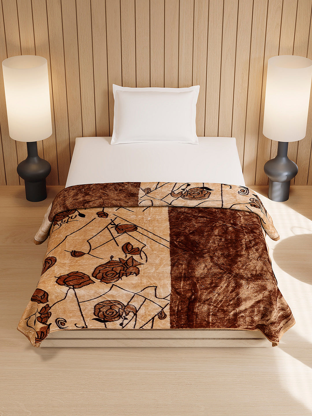 Printed Double Bed 1 Ply, 540 GSM Blanket for Winter - (Relation PVC)