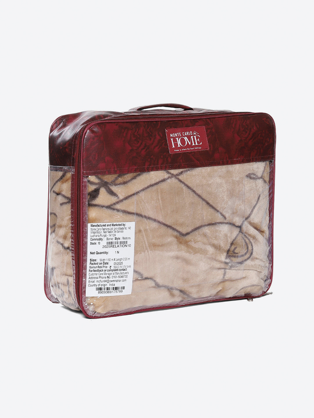 Printed Double Bed 1 Ply, 540 GSM Blanket for Winter - (Relation PVC)