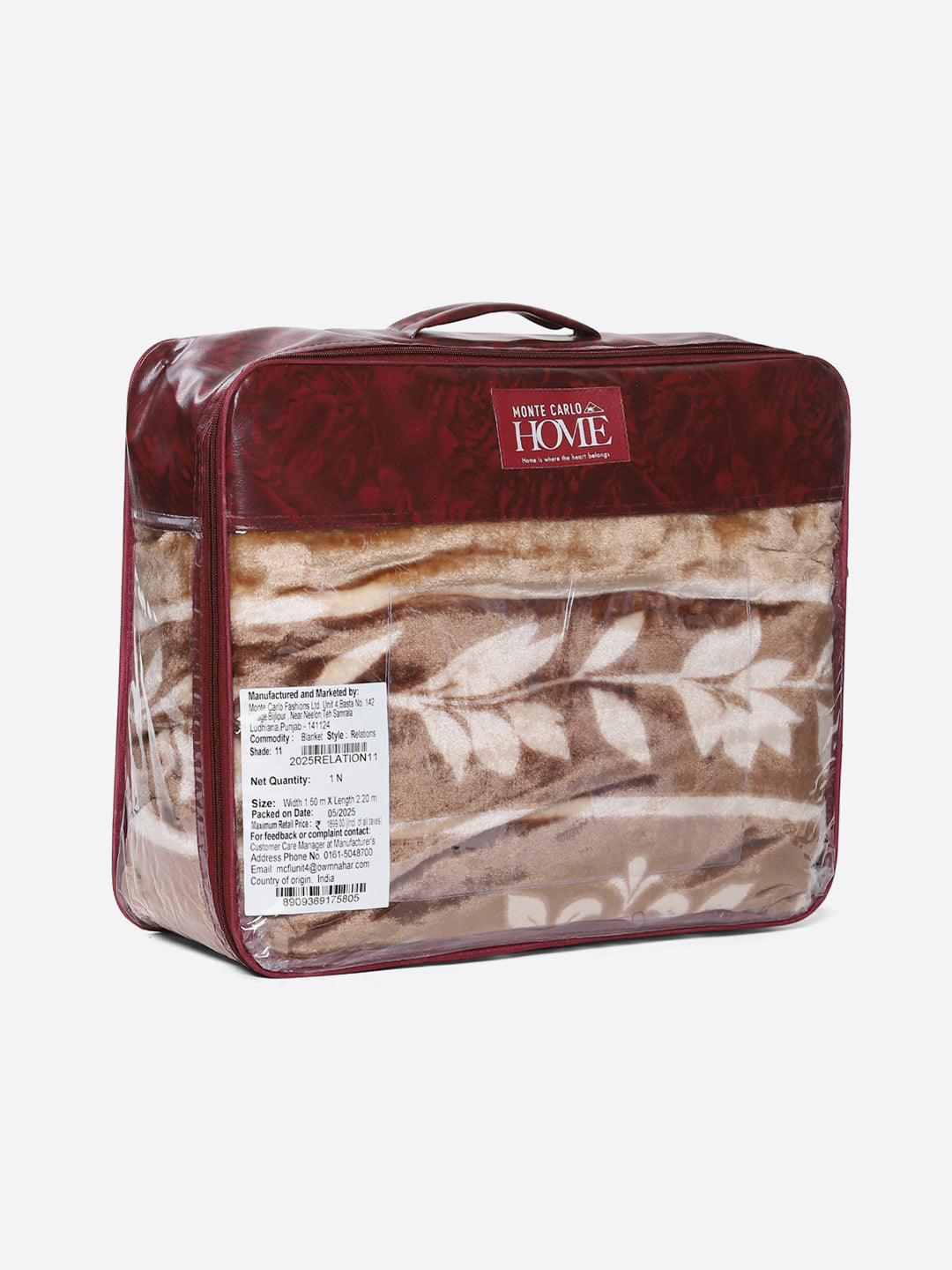 Printed Double Bed 1 Ply, 540 GSM Blanket for Winter - (Relation PVC)