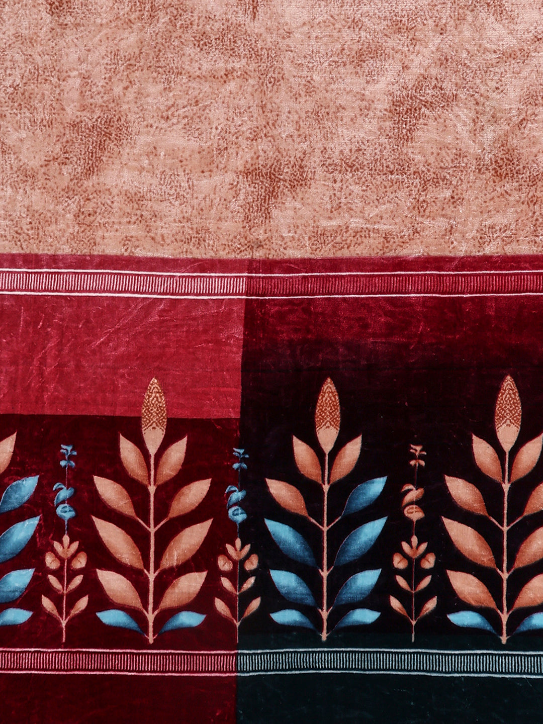 Printed Double Bed 1 Ply, 549 GSM Blanket for Mild Winter - (Roman Box)