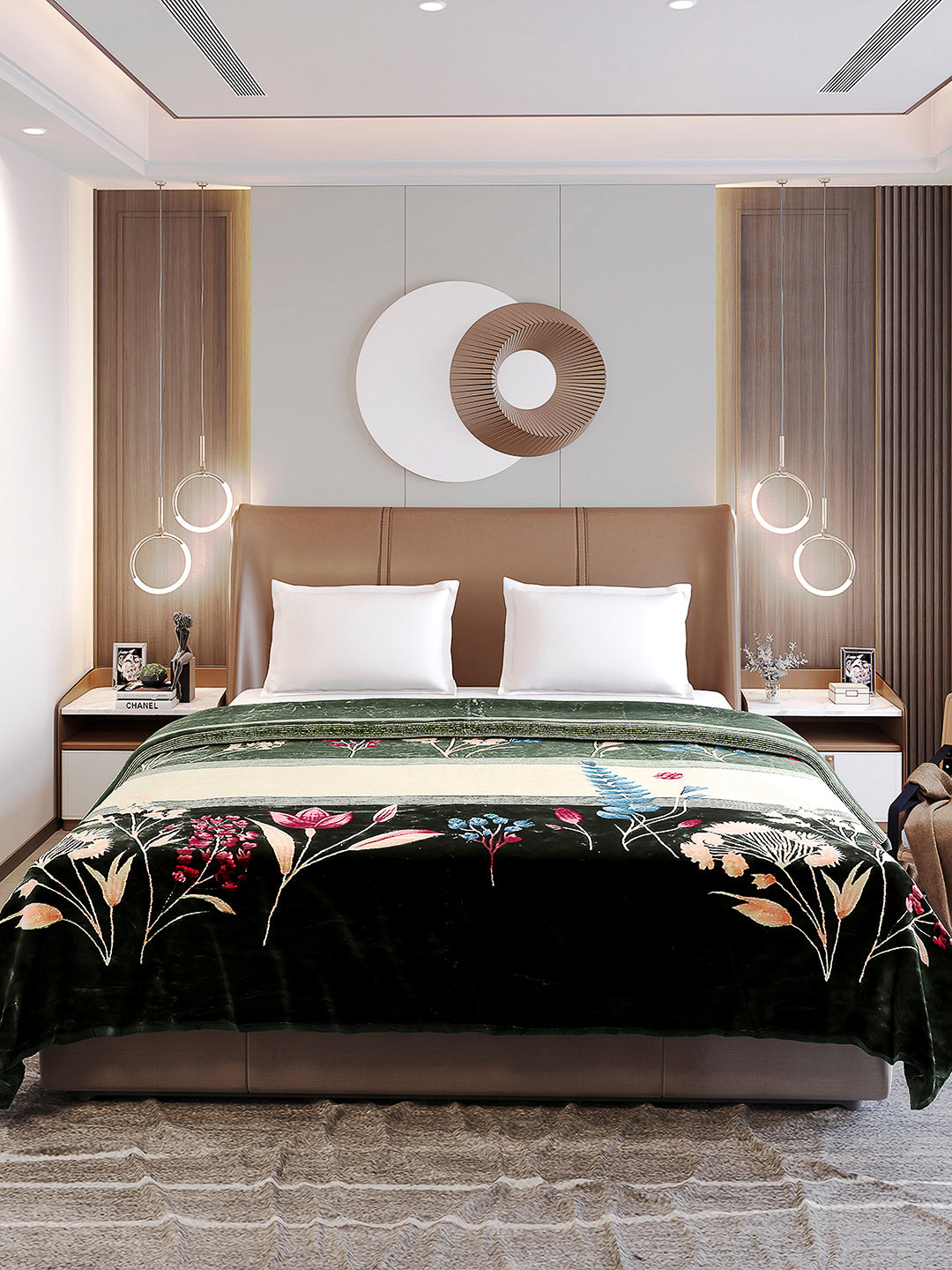 Printed Double Bed Blanket 1 Ply, 550 GSM, 2.9 kg (Roman)