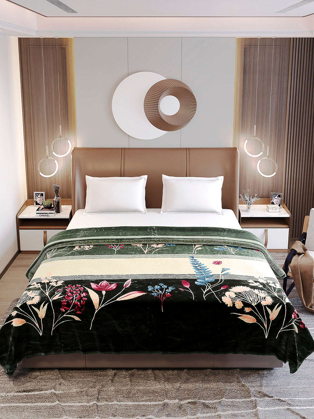 Printed Double Bed Blanket 1 Ply, 550 GSM, 2.9 kg (Roman)