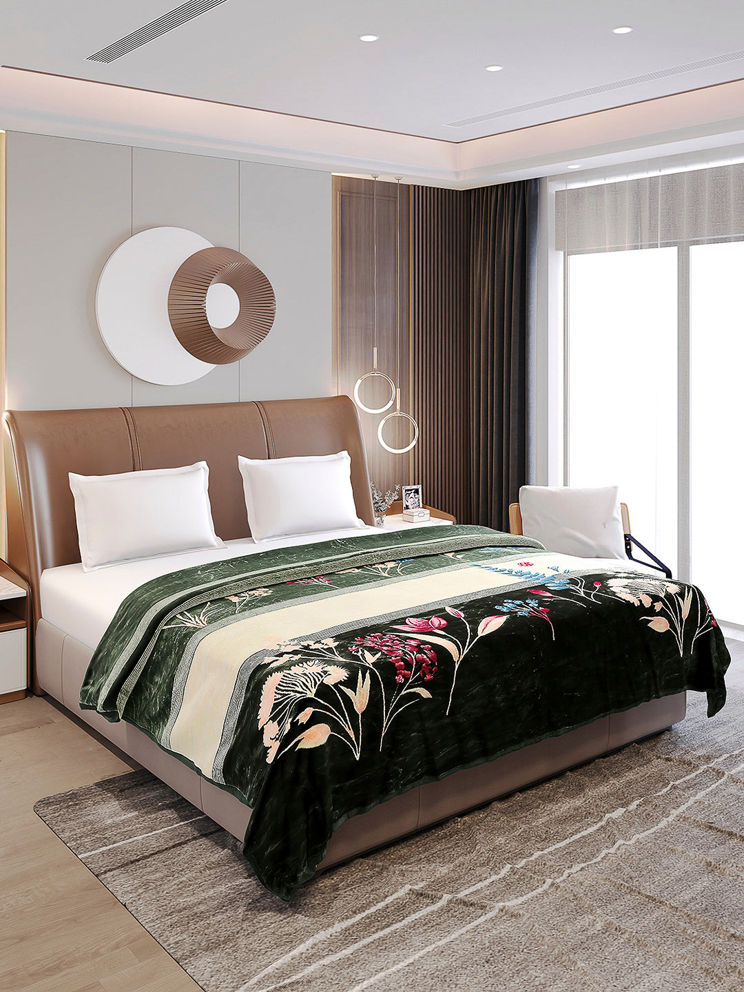 Printed Double Bed Blanket 1 Ply, 550 GSM, 2.9 kg (Roman)