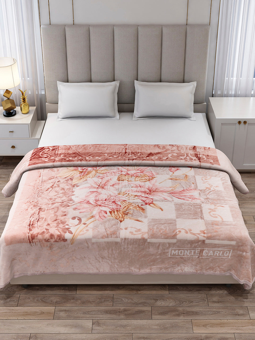 Printed Double Bed 1 Ply, 530 GSM Super Soft Blanket for Mild Winter - (Roman Plus)