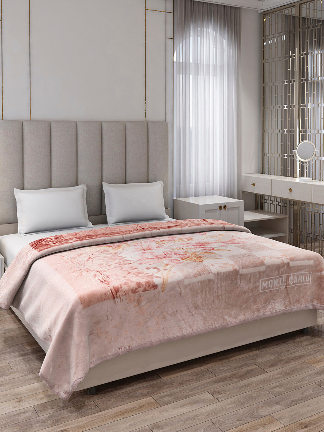 Printed Double Bed 1 Ply, 530 GSM Super Soft Blanket for Mild Winter - (Roman Plus)