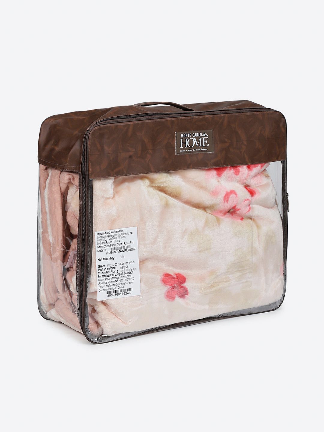 Printed Double Bed 1 Ply, 530 GSM Super Soft Blanket for Mild Winter - (Roman Plus)