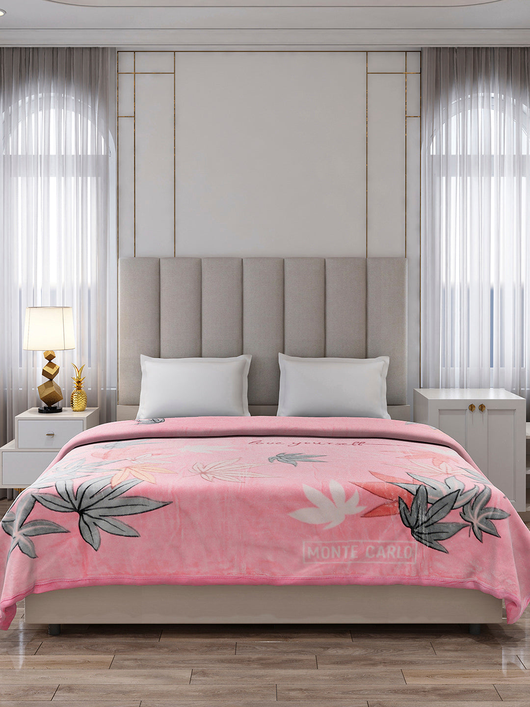 Printed Double Bed 1 Ply, 530 GSM Super Soft Blanket for Mild Winter - (Roman Plus)