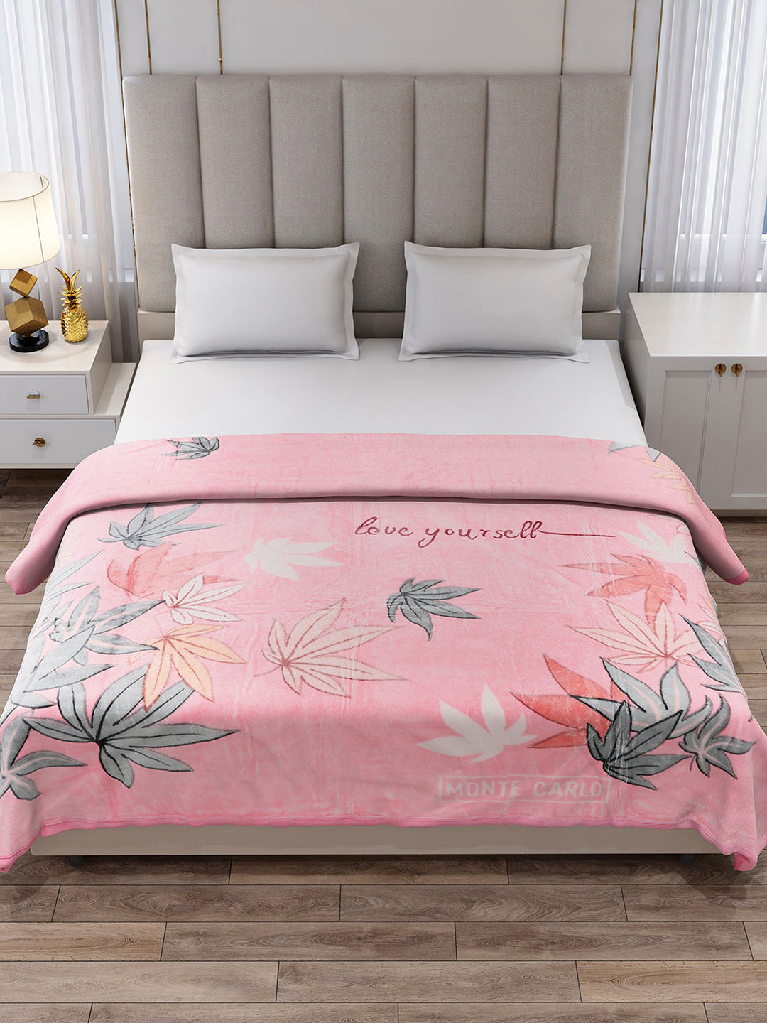 Printed Double Bed 1 Ply, 530 GSM Super Soft Blanket for Mild Winter - (Roman Plus)