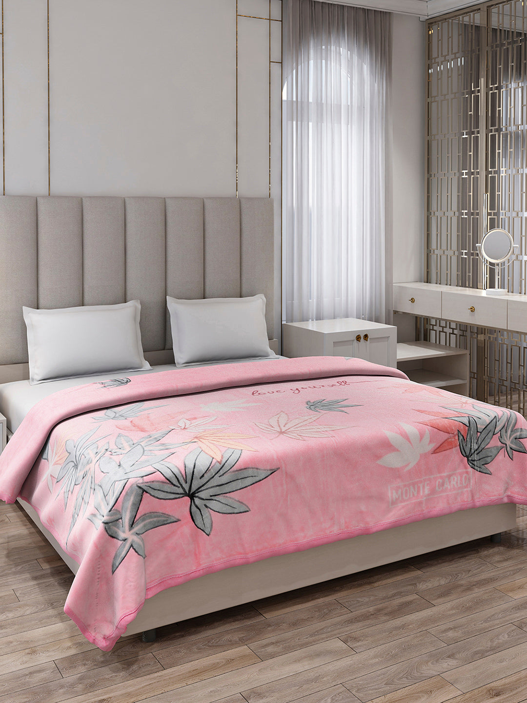 Printed Double Bed 1 Ply, 530 GSM Super Soft Blanket for Mild Winter - (Roman Plus)