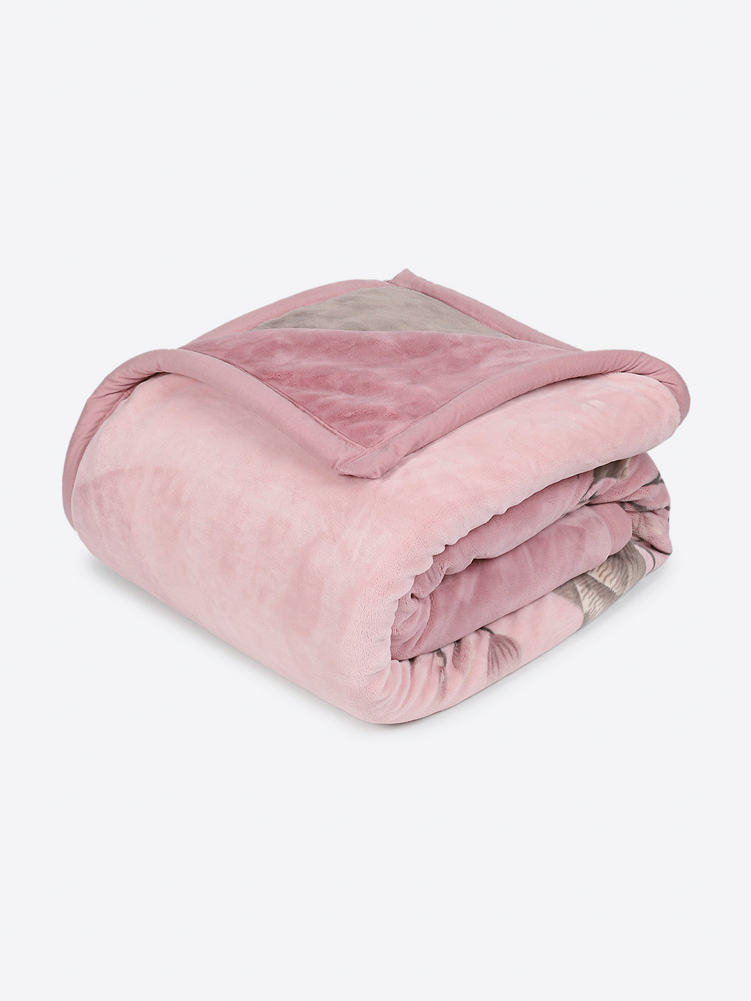 Printed Double Bed 3, 890 GSM Ply Blanket for Heavy Winter - (Rosewood)