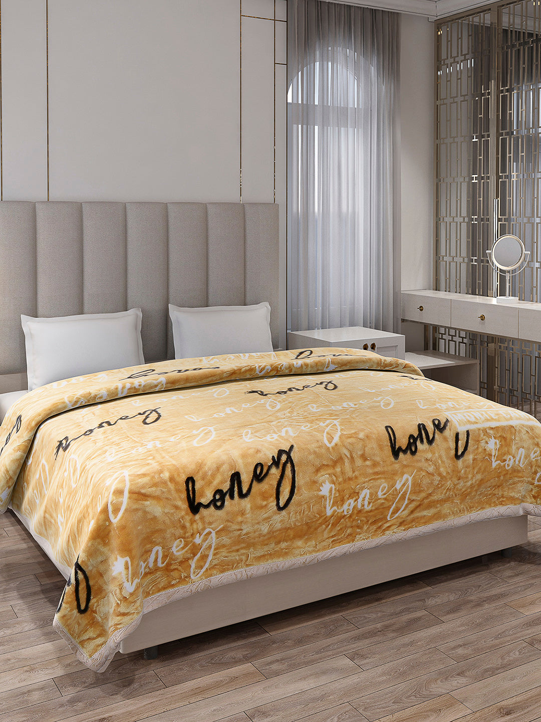 Printed Double Bed Reversible Blanket 2 Ply, 570 GSM, 3 kg (Royalgold Plus)