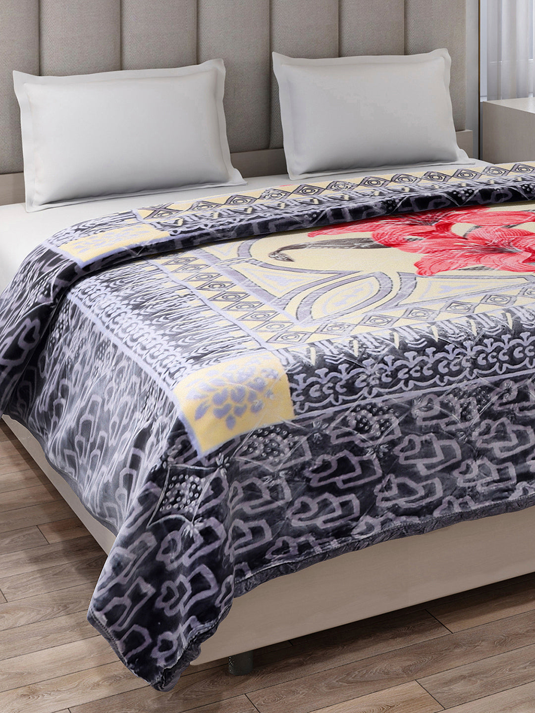 Printed Double Bed 1136 GSM Blanket for Heavy Winter - (Shahenshan BL)