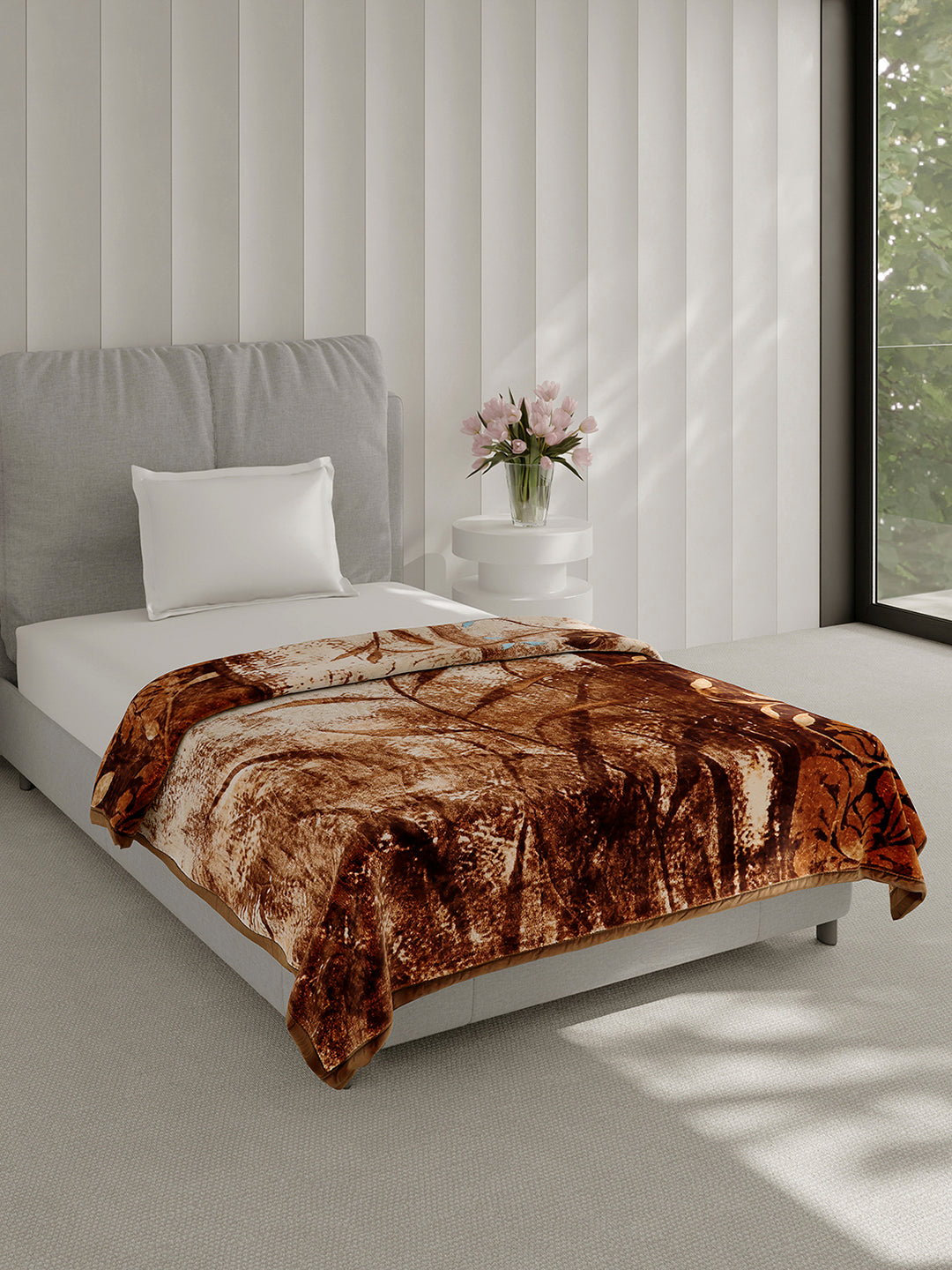 Printed Single Bed 1 Ply Blanket for Heavy Winter - (Soulmate)