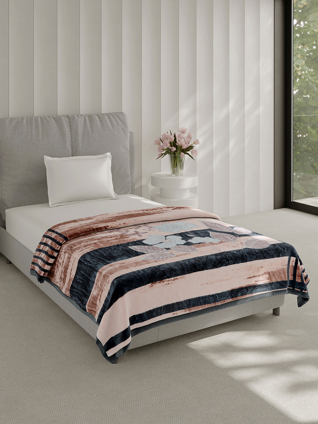 Printed Single Bed 1 Ply Blanket for Heavy Winter - (Soulmate)