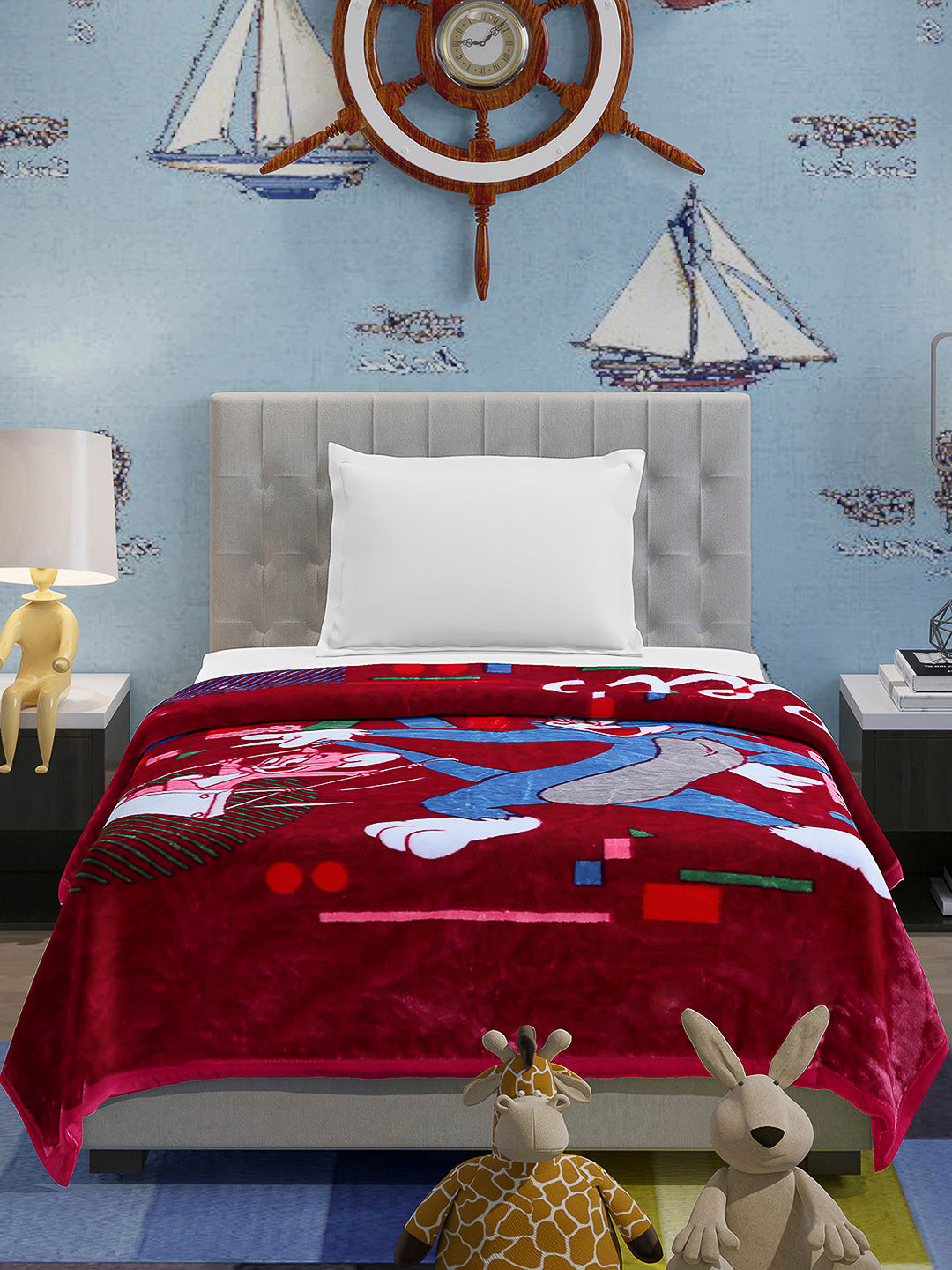 Printed Baby Blanket 1 Ply, 576 GSM, 1.9 kg (Super Hero)