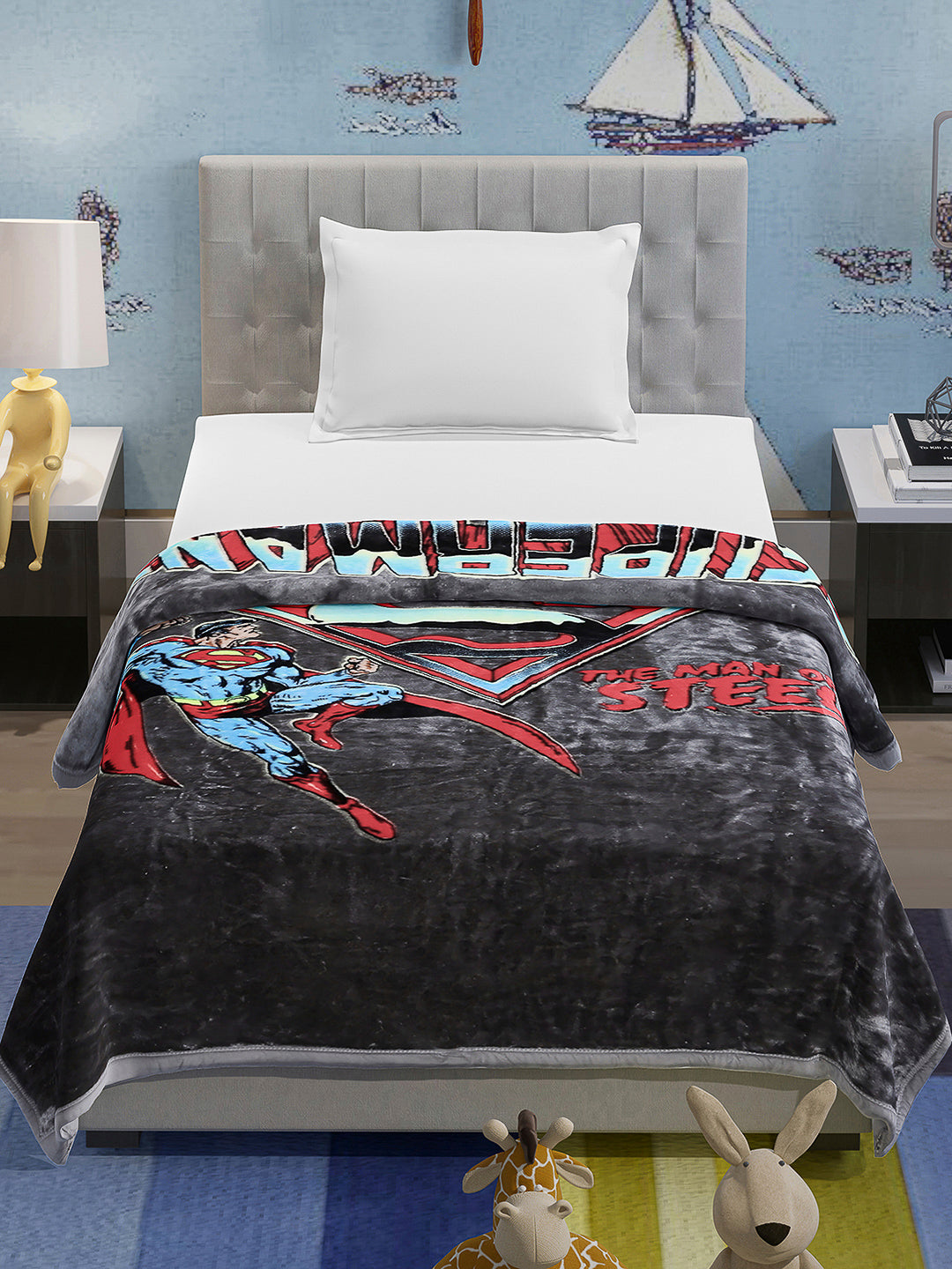 Printed Baby Blanket 1 Ply, 576 GSM, 1.9 kg (Super Hero)