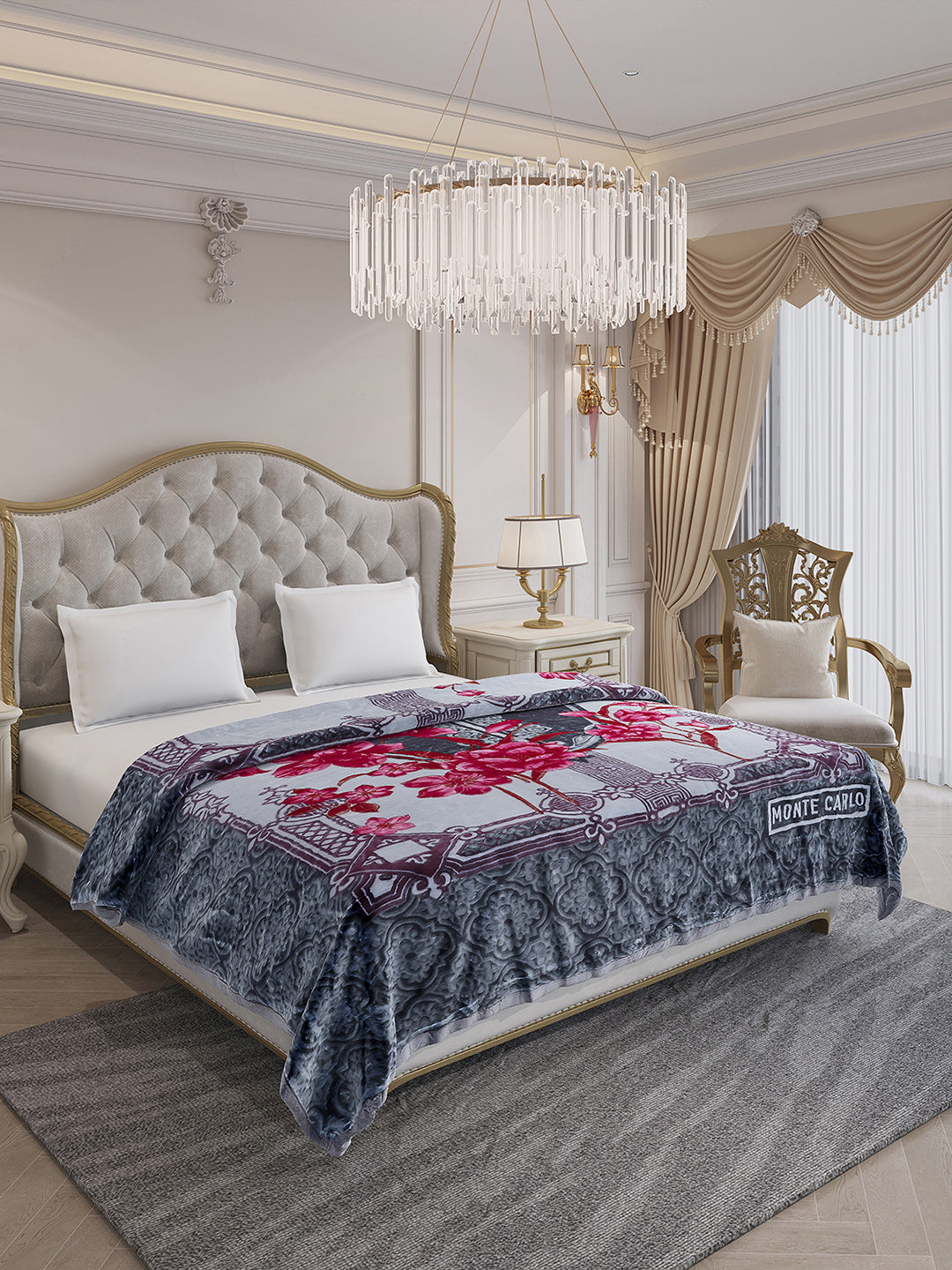 Printed Double Bed Reversible Blanket 3 Ply, 1516 GSM, 8 kg (Superimo)