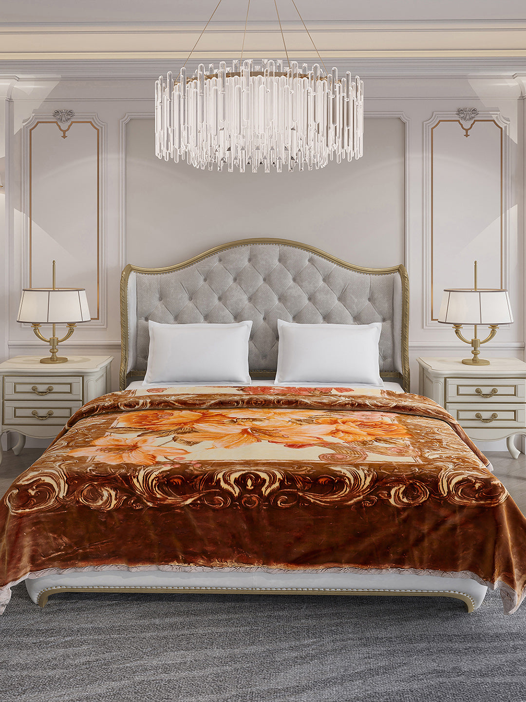 Printed Double Bed Reversible Blanket 3 Ply, 1516 GSM, 8 kg (Superimo)