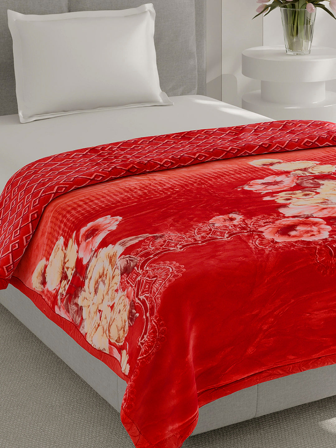 Printed Single Bed 3 Ply, 909 GSM Blanket for Heavy Winter - (Umang)