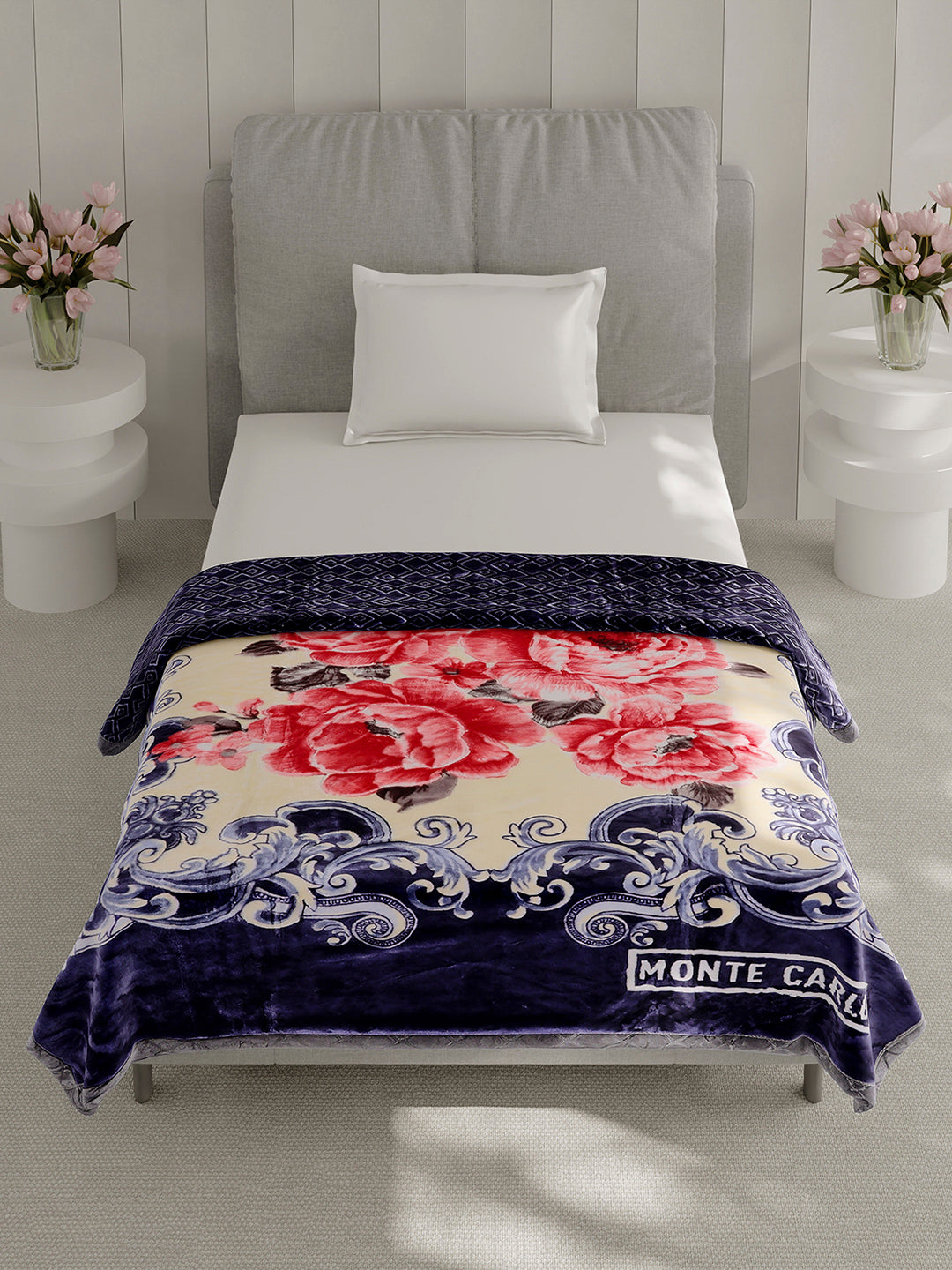 Printed Single Bed 3 Ply, 909 GSM Blanket for Heavy Winter - (Umang)