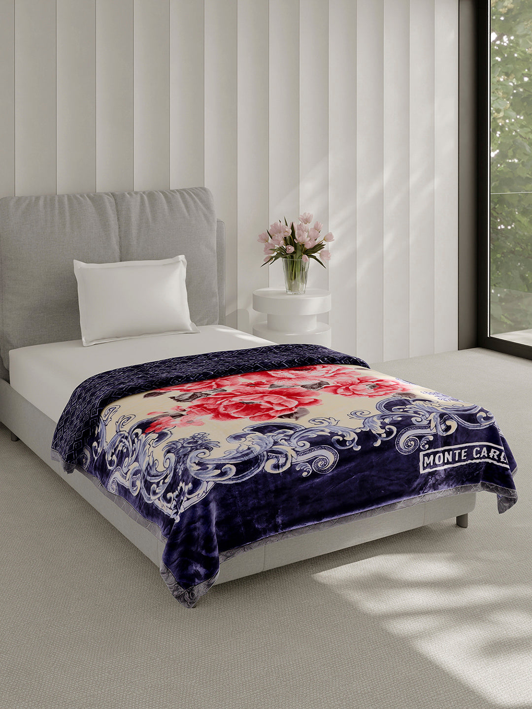 Printed Single Bed 3 Ply, 909 GSM Blanket for Heavy Winter - (Umang)