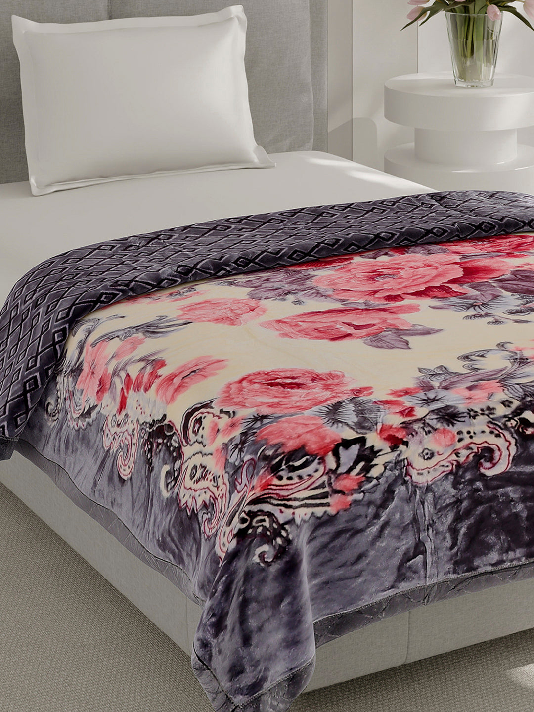 Printed Single Bed 3 Ply, 909 GSM Blanket for Heavy Winter - (Umang)