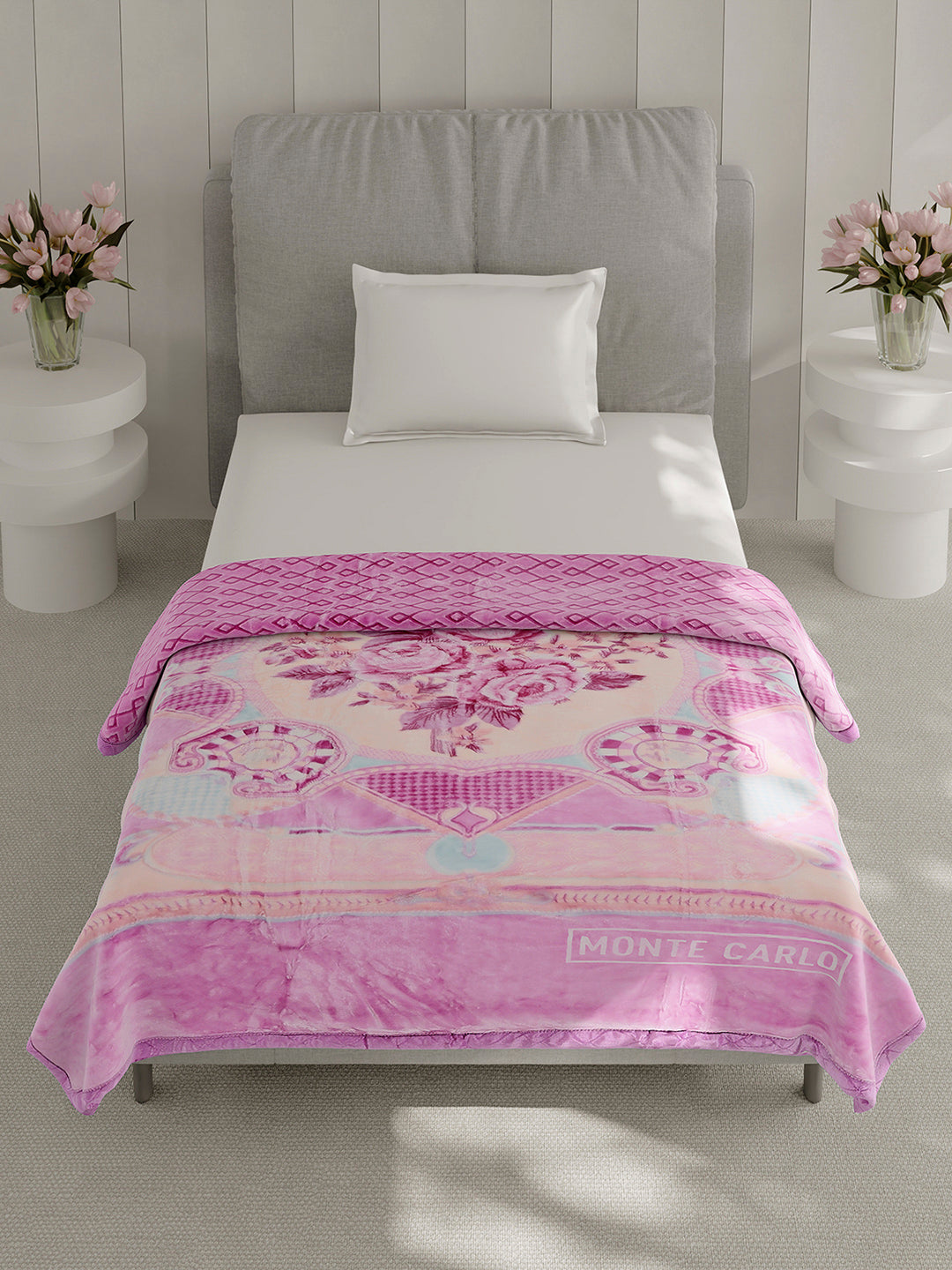 Printed Single Bed 3 Ply, 909 GSM Blanket for Heavy Winter - (Umang)