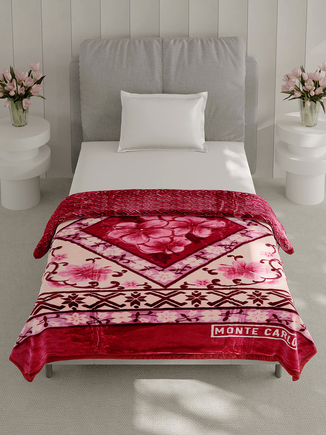 Printed Single Bed 3 Ply, 909 GSM Blanket for Heavy Winter - (Umang)