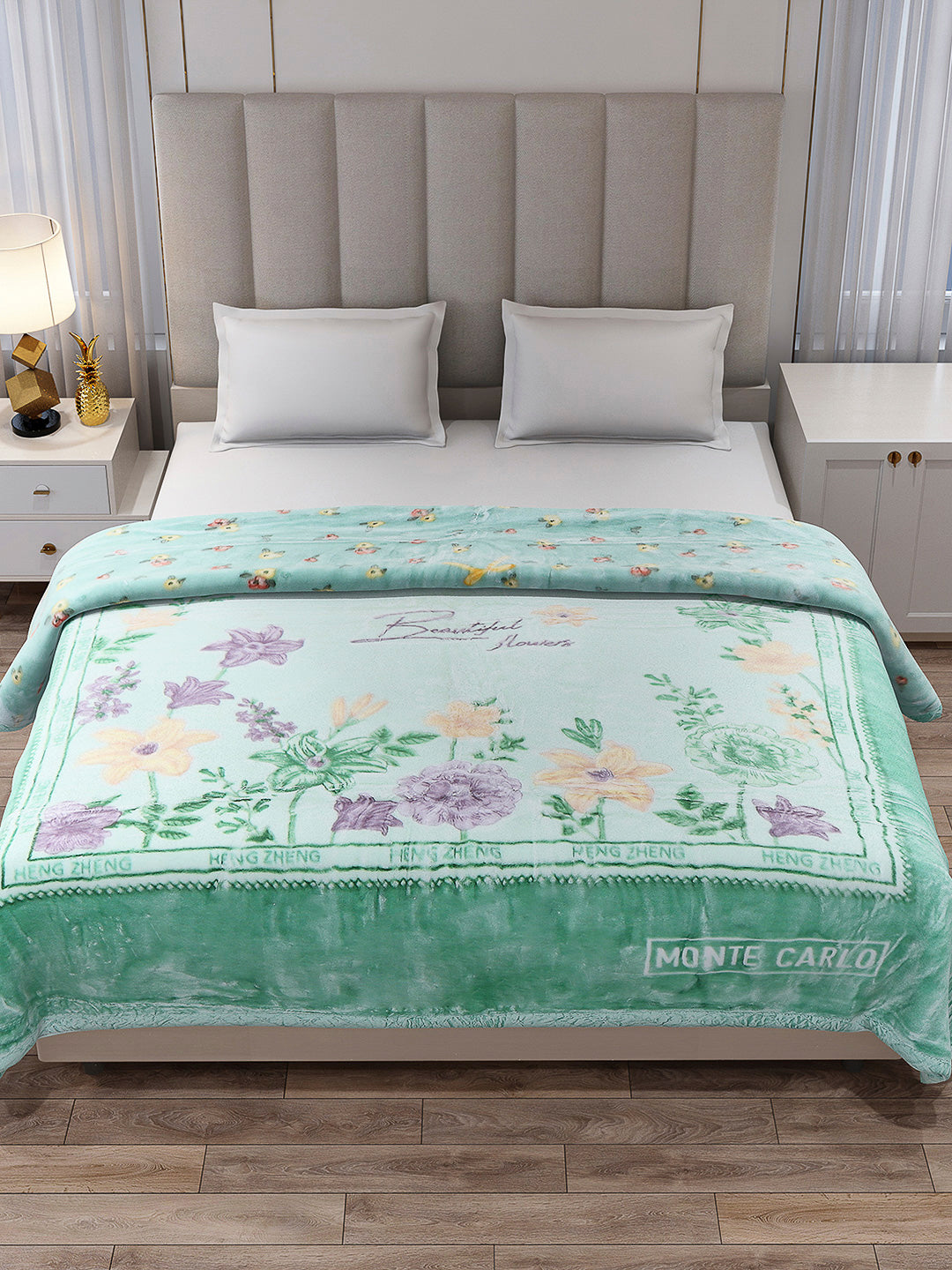 Printed Double Bed Reversible Blanket 2 Ply, 850 GSM, 4.5 kg (Uphar)
