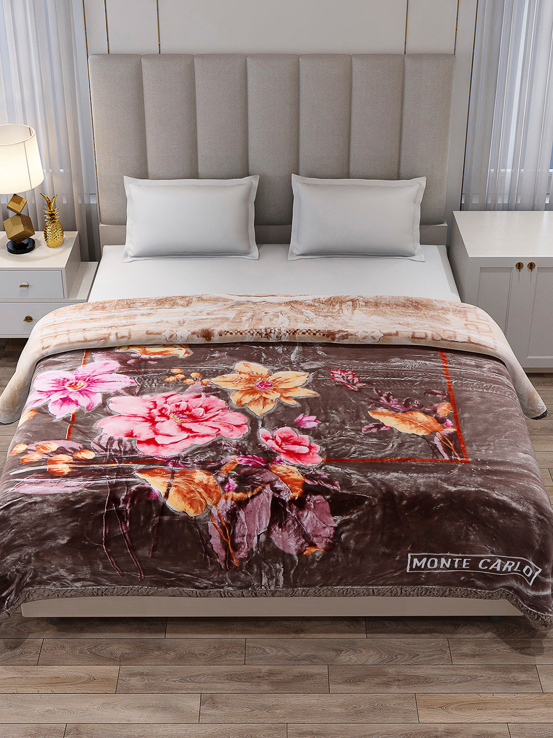 Printed Double Bed Reversible Blanket 2 Ply, 850 GSM, 4.5 kg (Uphar)