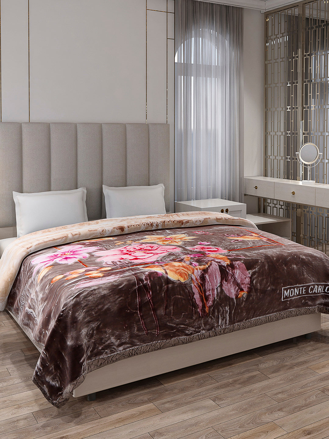 Printed Double Bed Reversible Blanket 2 Ply, 850 GSM, 4.5 kg (Uphar)