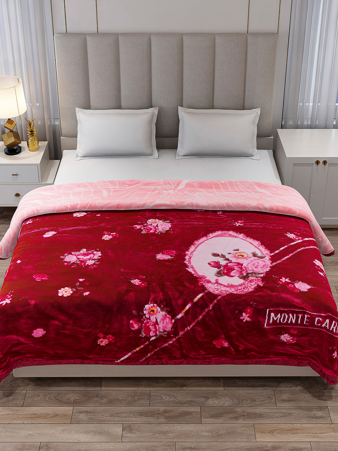 Printed Double Bed Reversible Blanket 2 Ply, 850 GSM, 4.5 kg (Uphar)