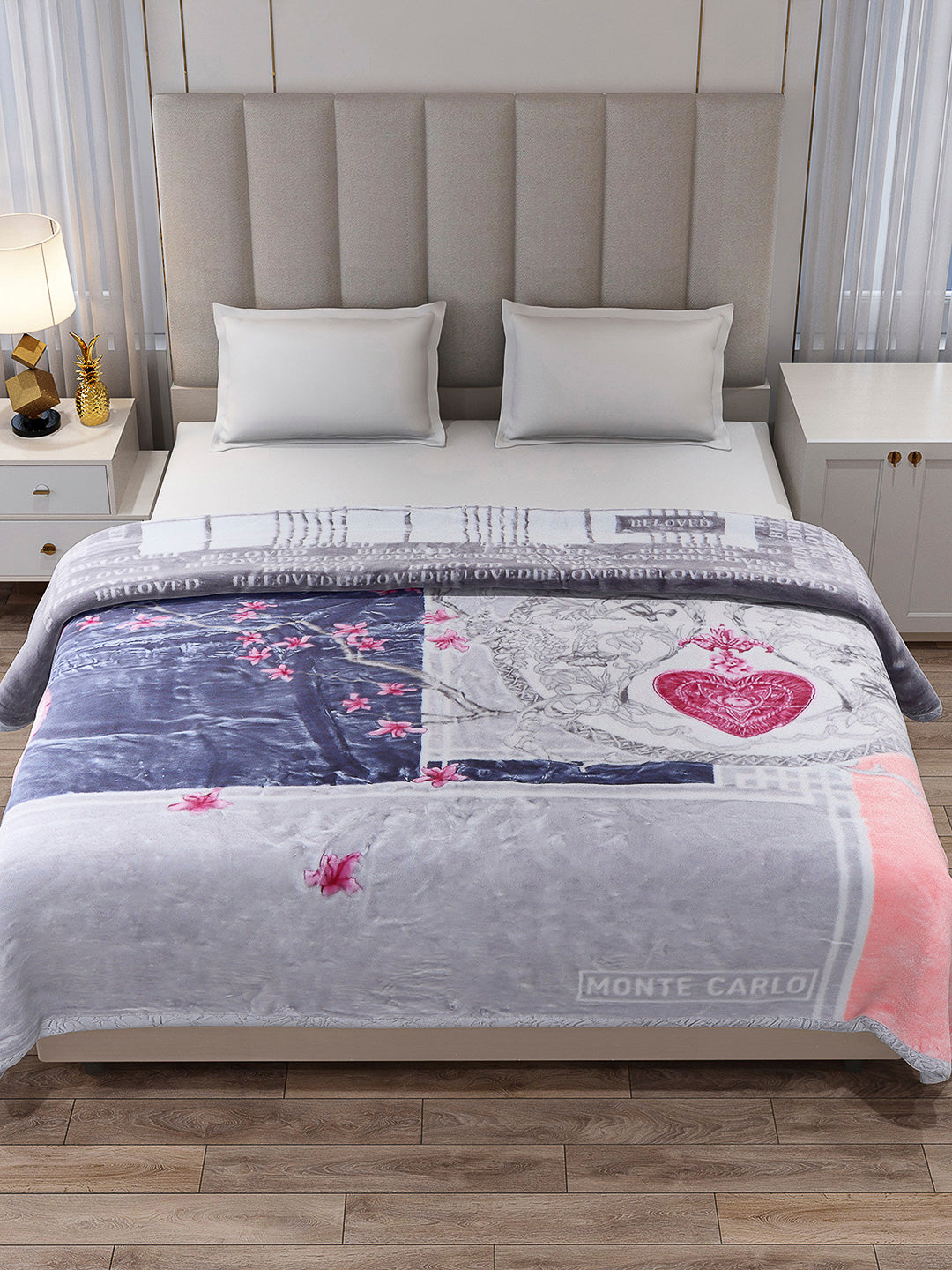 Printed Double Bed Reversible Blanket 2 Ply, 850 GSM, 4.5 kg (Uphar)
