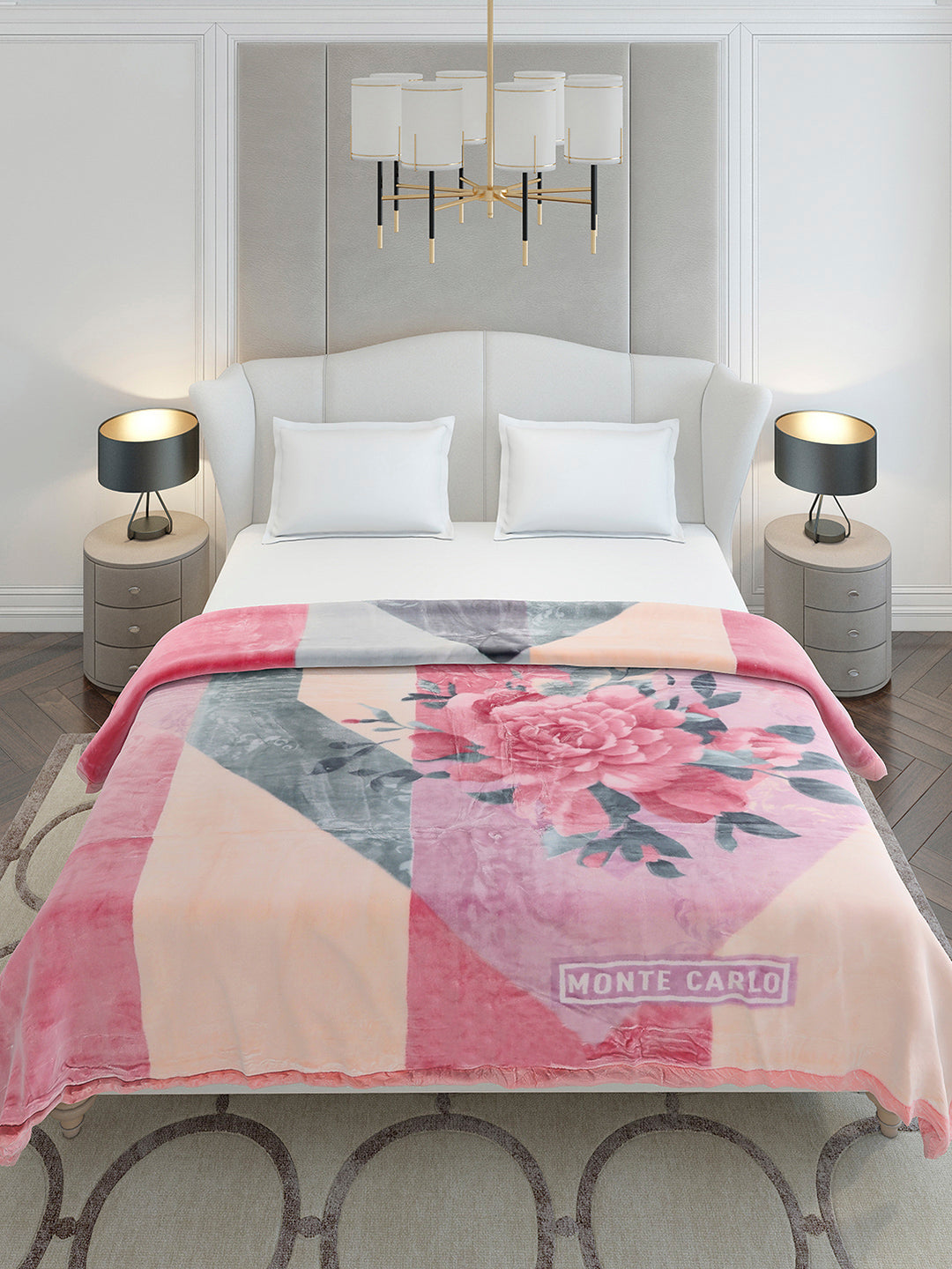 Printed Double Bed 2 Ply, 909 GSM Embossed Blanket for Heavy Winter - (Vista Plus)