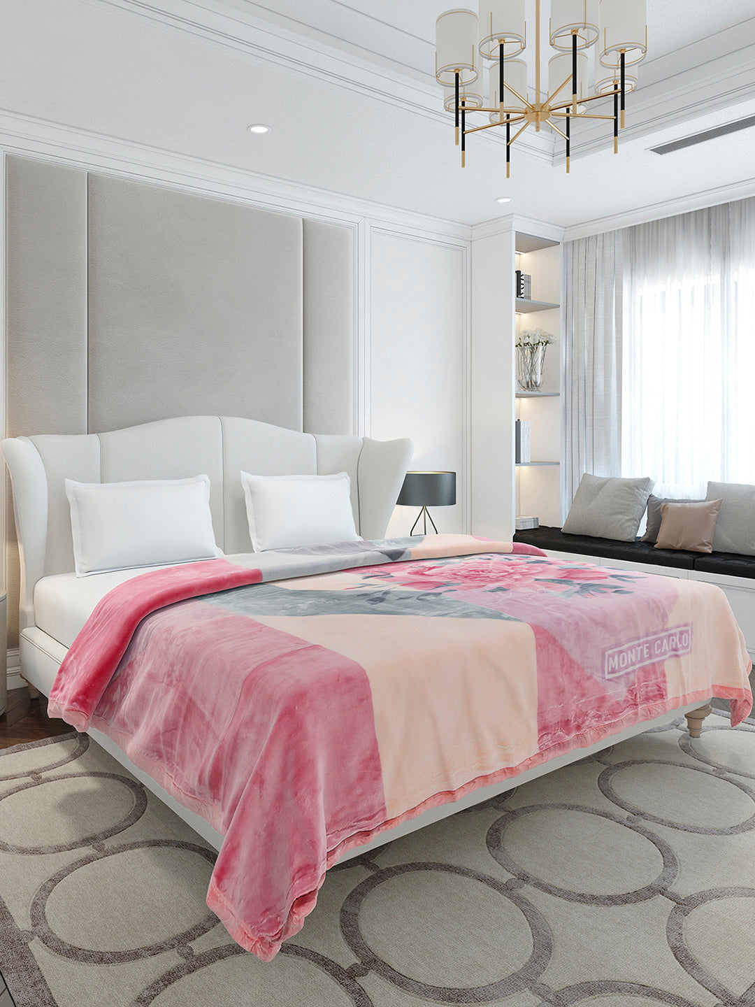 Printed Double Bed 2 Ply, 909 GSM Embossed Blanket for Heavy Winter - (Vista Plus)