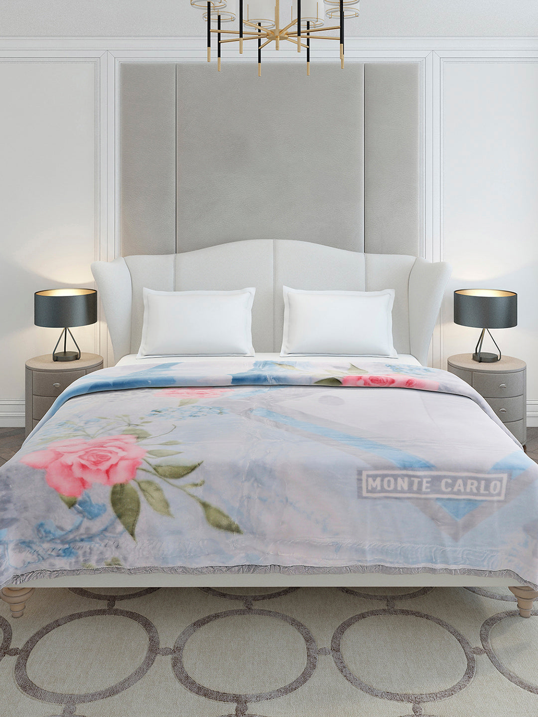 Printed Double Bed 2 Ply, 909 GSM Embossed Blanket for Heavy Winter - (Vista Plus)