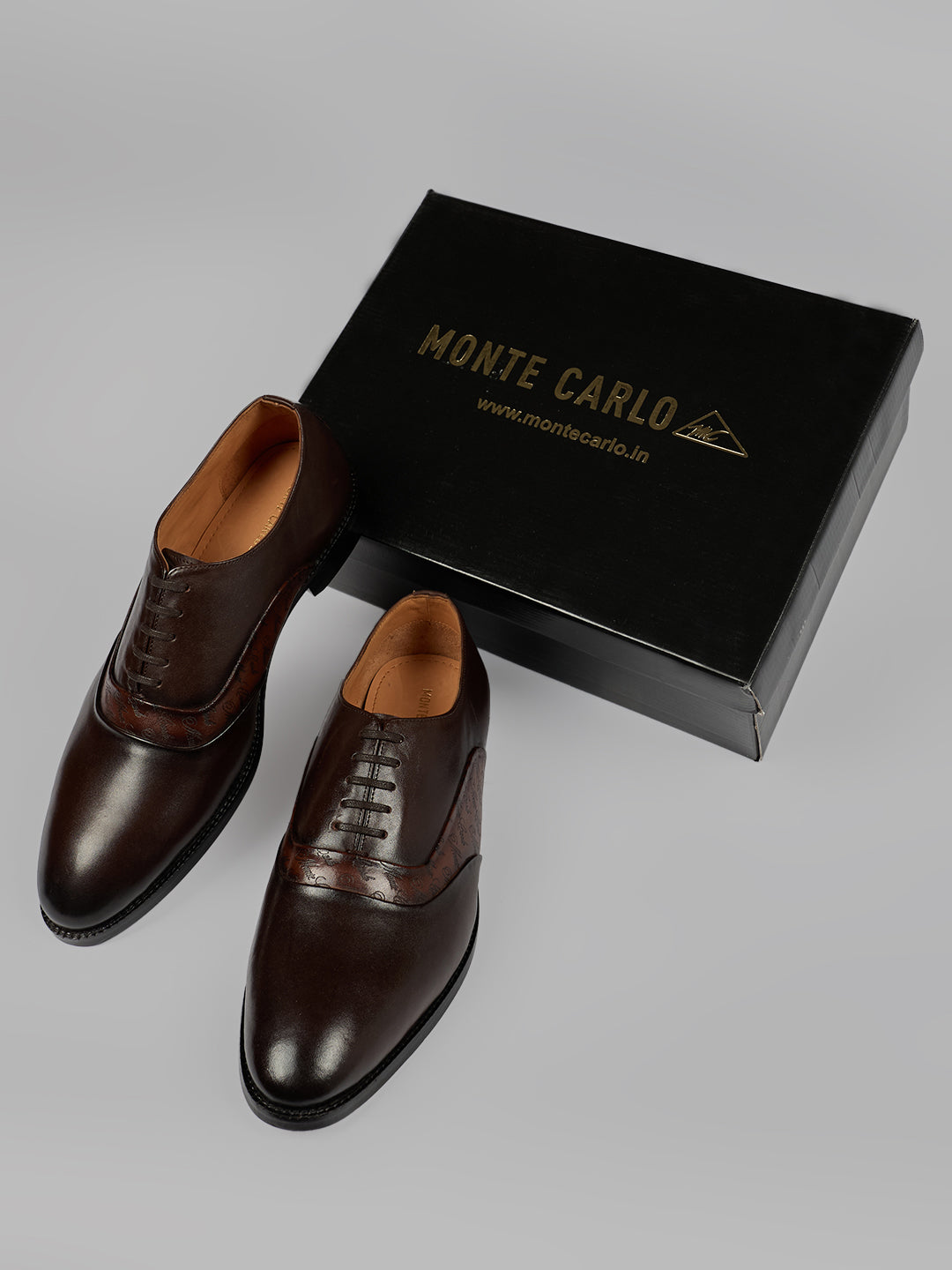 Monte Carlo Men's Genuine Leather Formal Oxford Lace-Up Light Weight Anti Skid Sole Shoes for Office, Business & Wedding