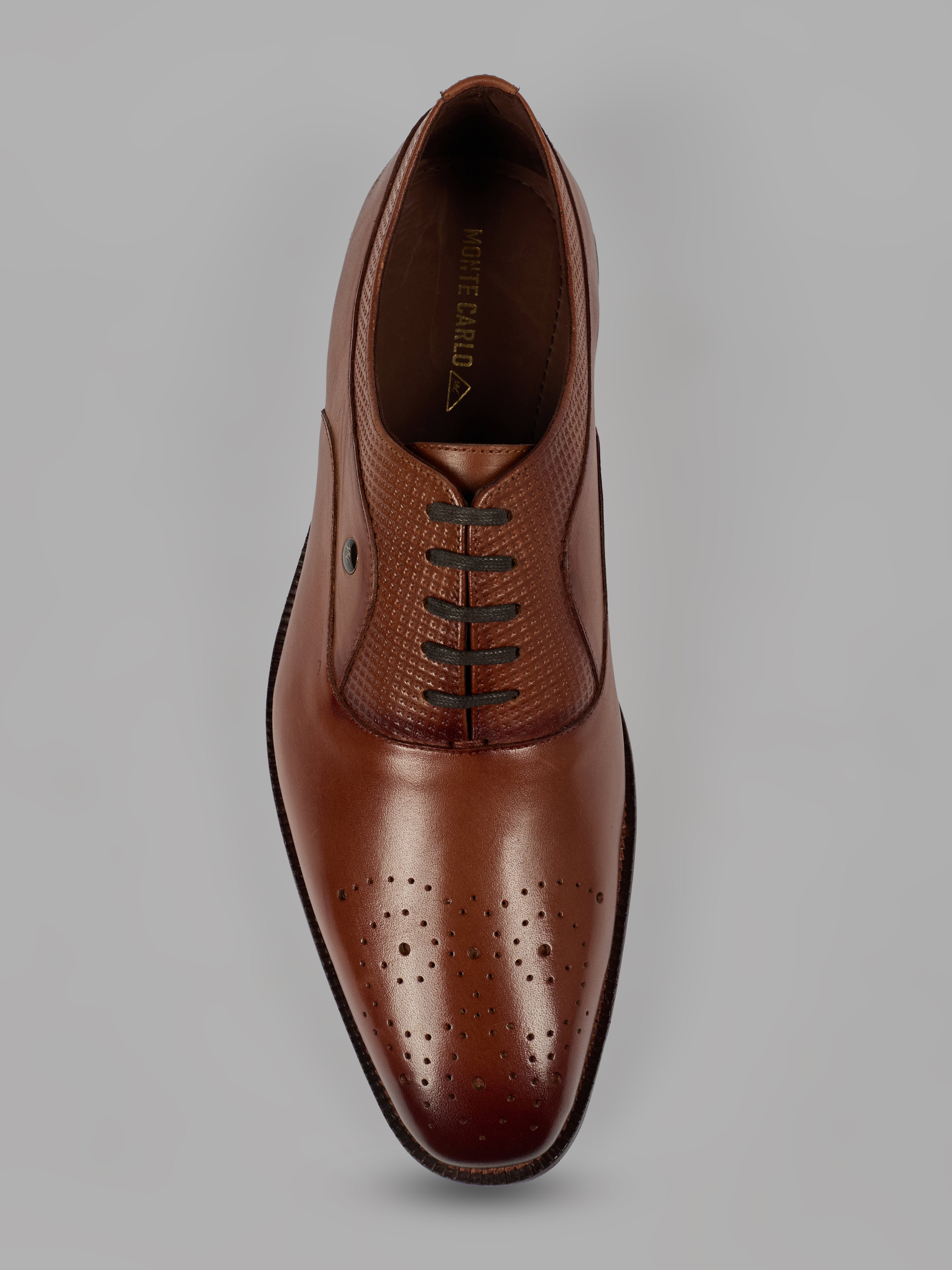 Monte Carlo Men's Genuine Leather Formal Derby Lace-Up Light Weight Anti Skid Sole Shoes for Office, Business & Wedding