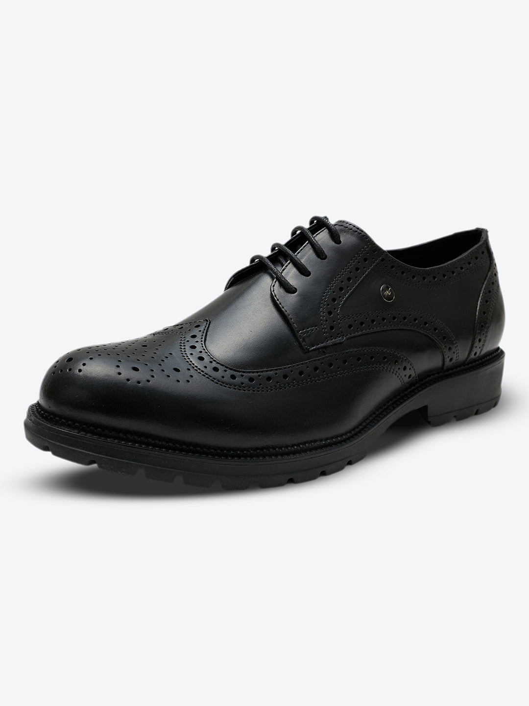Monte Carlo Black Lace Up Genuine Leather Brogues for Men