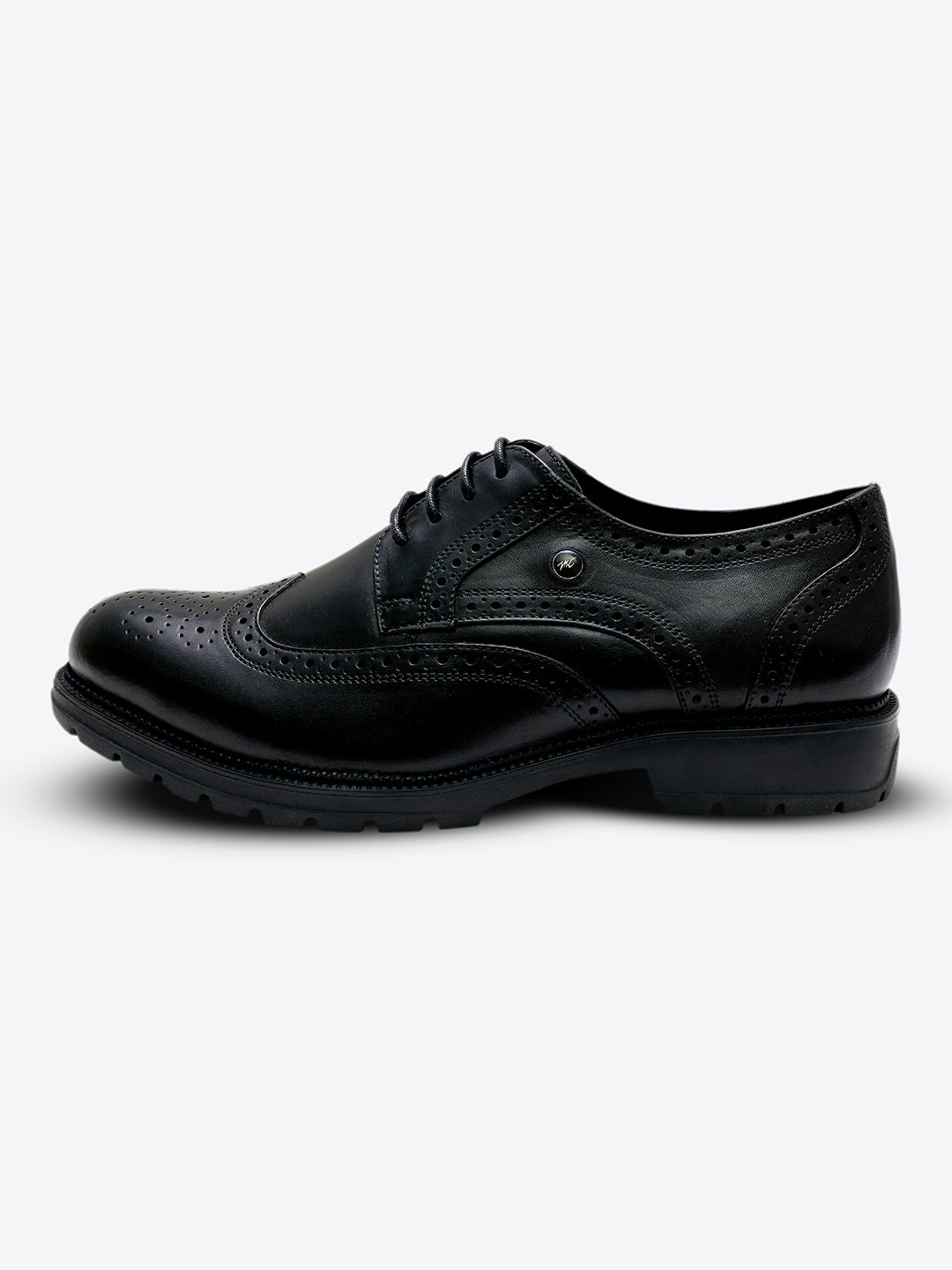 Monte Carlo Black Lace Up Genuine Leather Brogues for Men