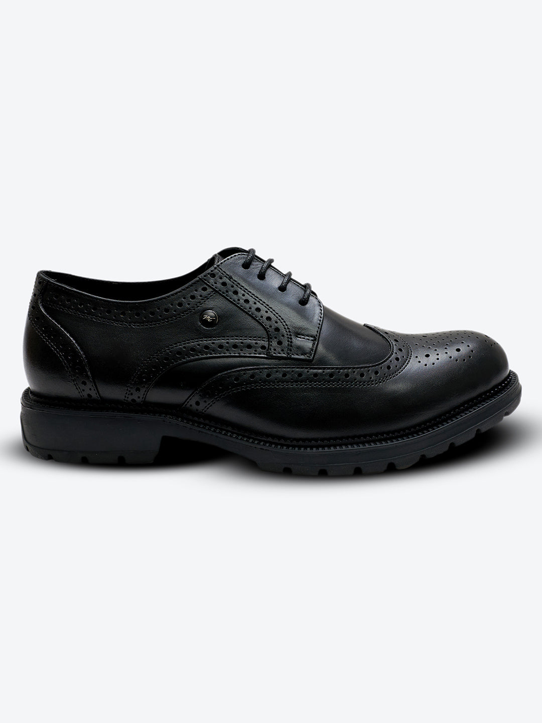 Monte Carlo Black Lace Up Genuine Leather Brogues for Men