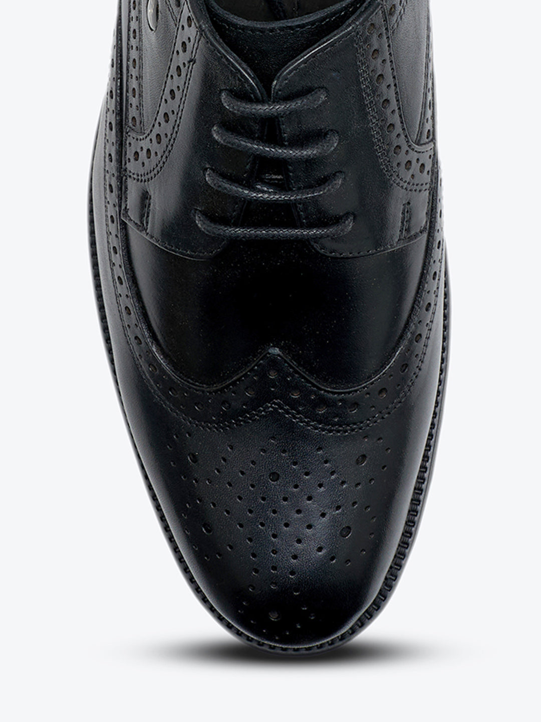 Monte Carlo Black Lace Up Genuine Leather Brogues for Men