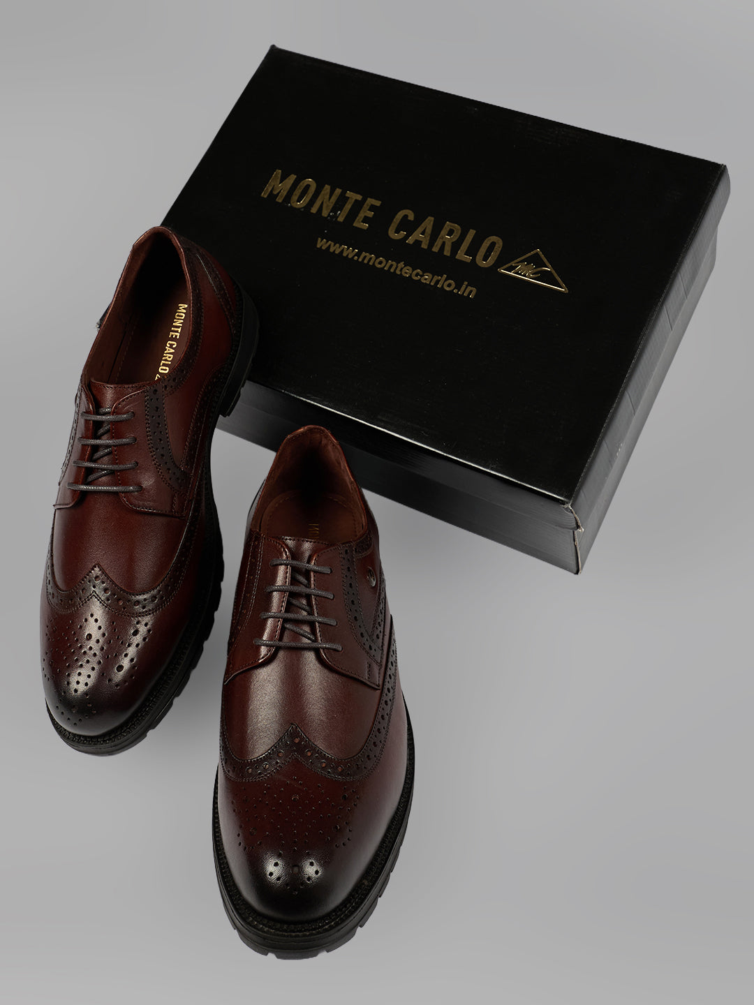 Monte Carlo Leather Wingtip Brogue Shoes for Men