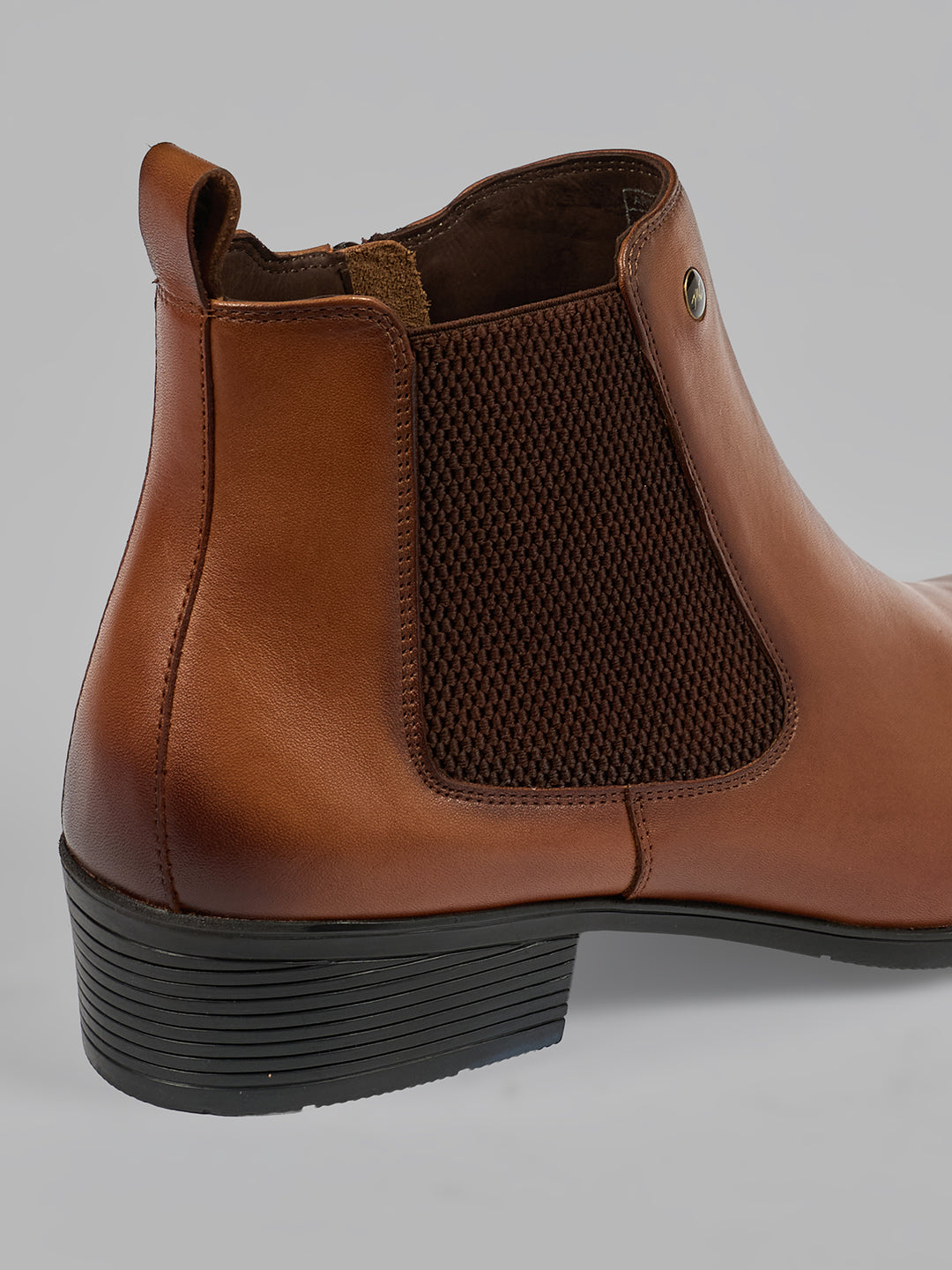 Monte Carlo Classic Elegant Chelsea Ankle Boots for Men Comfortable Chic Pointed Toe Low Block Heel Boots for Everyday Wear Slip-On with Elastic Side Panel